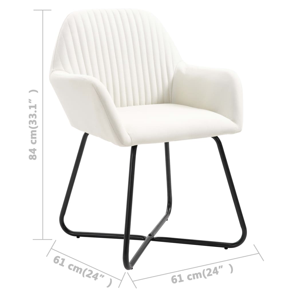 vidaXL Chaises à manger lot de 2 crème tissu