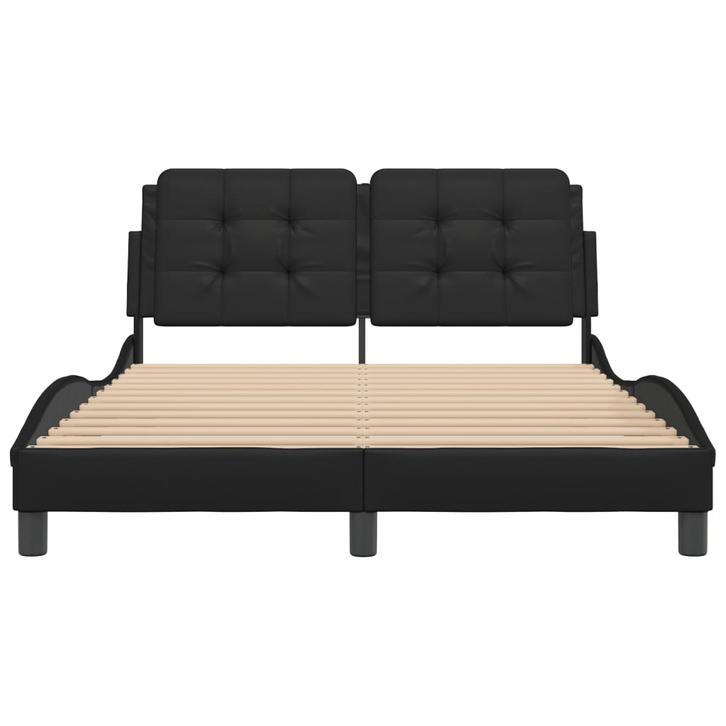 vidaXL Cadre de lit sans matelas noir 137x190 cm similicuir