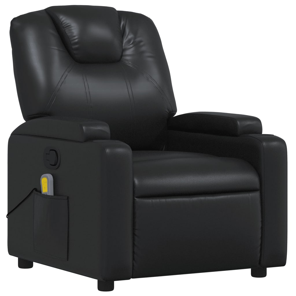 vidaXL Fauteuil de massage inclinable Noir Similicuir