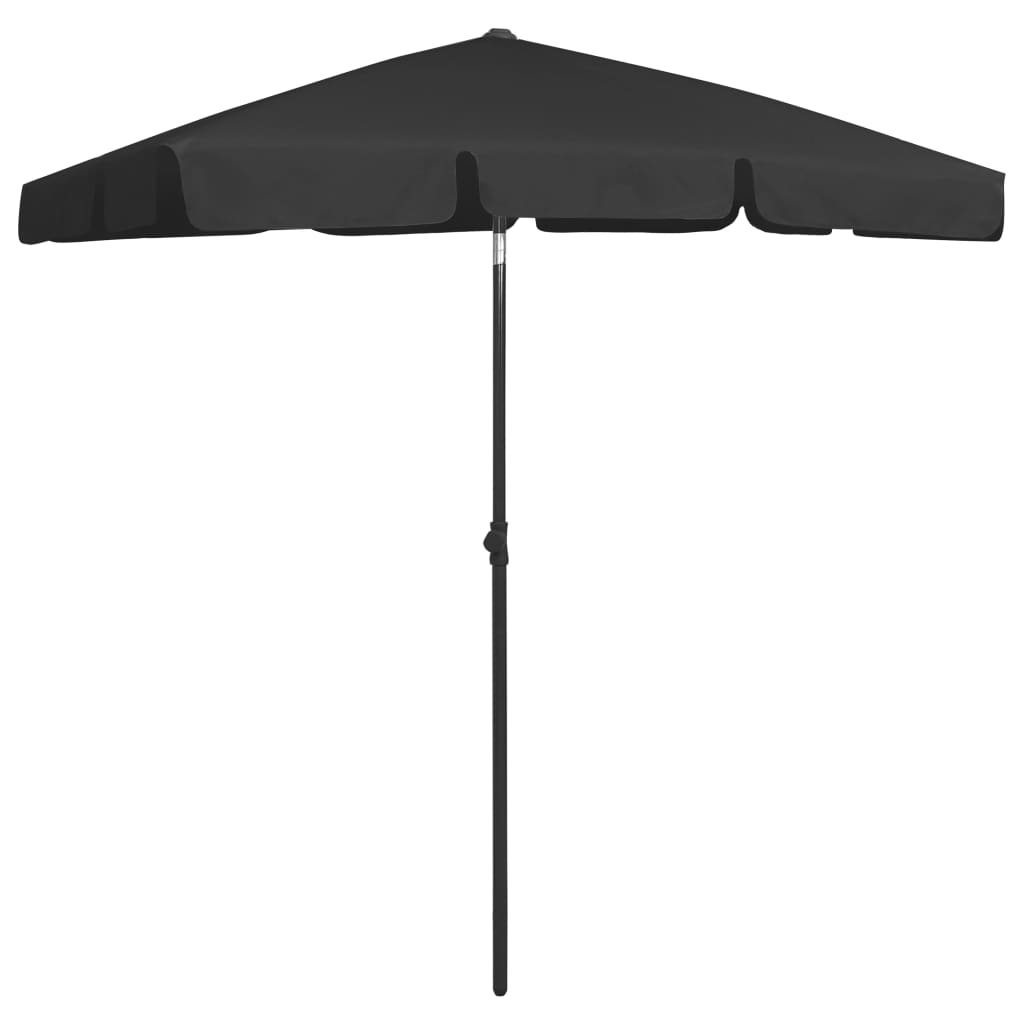 vidaXL Parasol de plage noir 180x120 cm