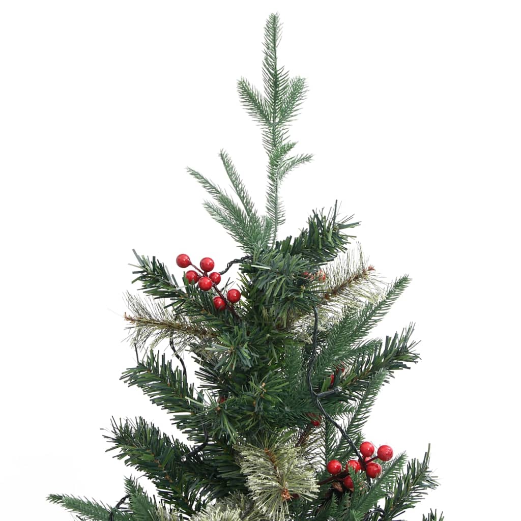 vidaXL Sapin de Noël pré-éclairé et pommes de pin vert 120cm PVC et PE