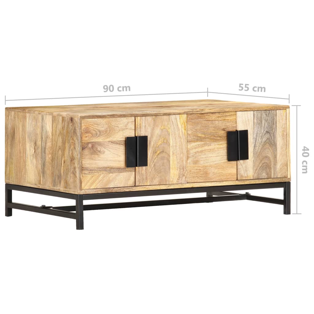 vidaXL Table basse 90x55x40 cm Bois de manguier massif