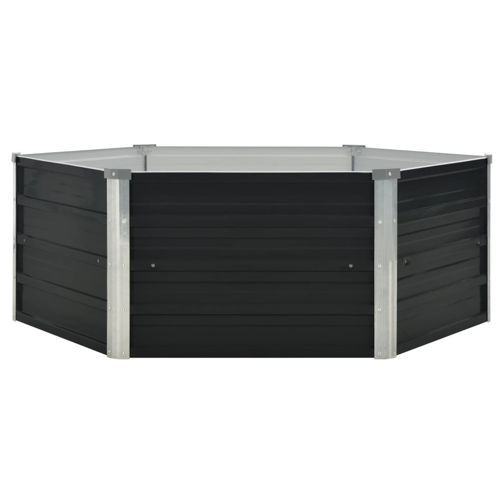 vidaXL Jardinière surélevée Anthracite 129x129x45 cm Acier galvanisé