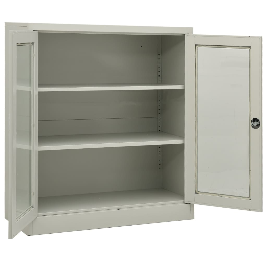 vidaXL Armoire de bureau Gris clair 90x40x105 cm Acier