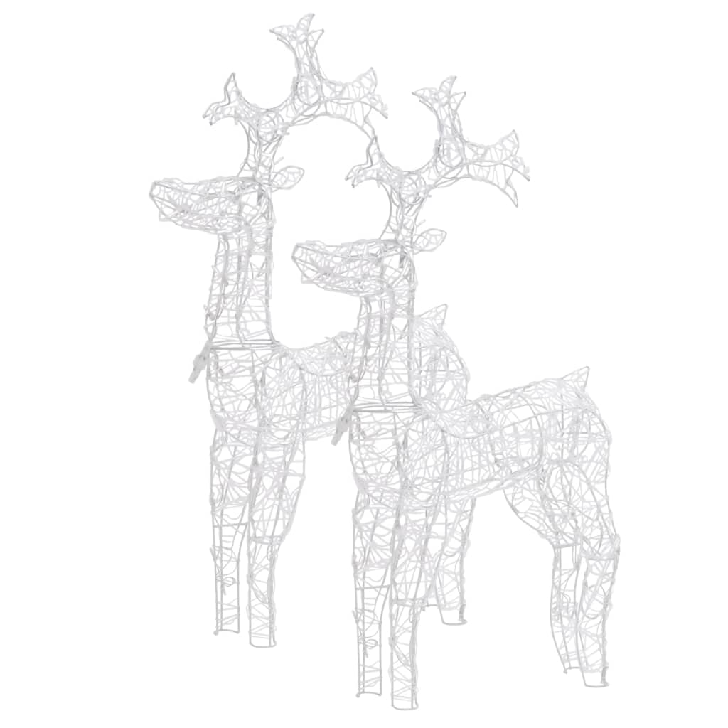 vidaXL Décorations de Noël de renne 2 pcs 60x16x100 cm Acrylique