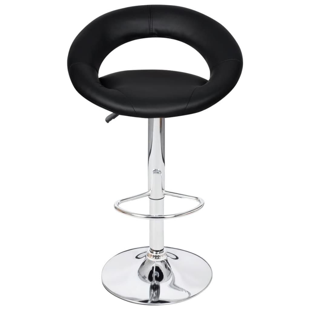 vidaXL Tabourets de bar lot de 2 noir similicuir