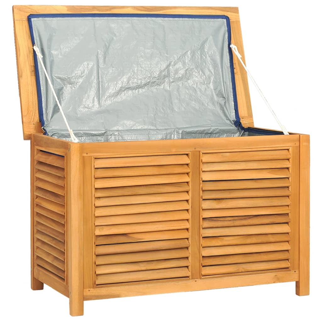 vidaXL Boîte de rangement de jardin et sac 90x50x58cm bois massif teck