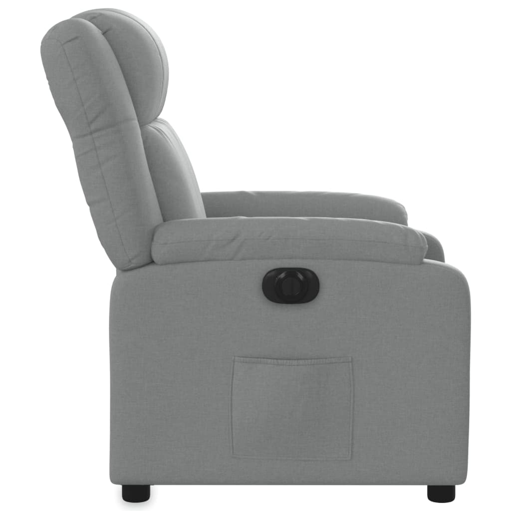 vidaXL Fauteuil inclinable électrique gris clair tissu