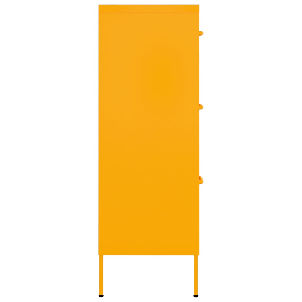 vidaXL Armoire à tiroirs Jaune moutarde 80x35x101,5 cm Acier