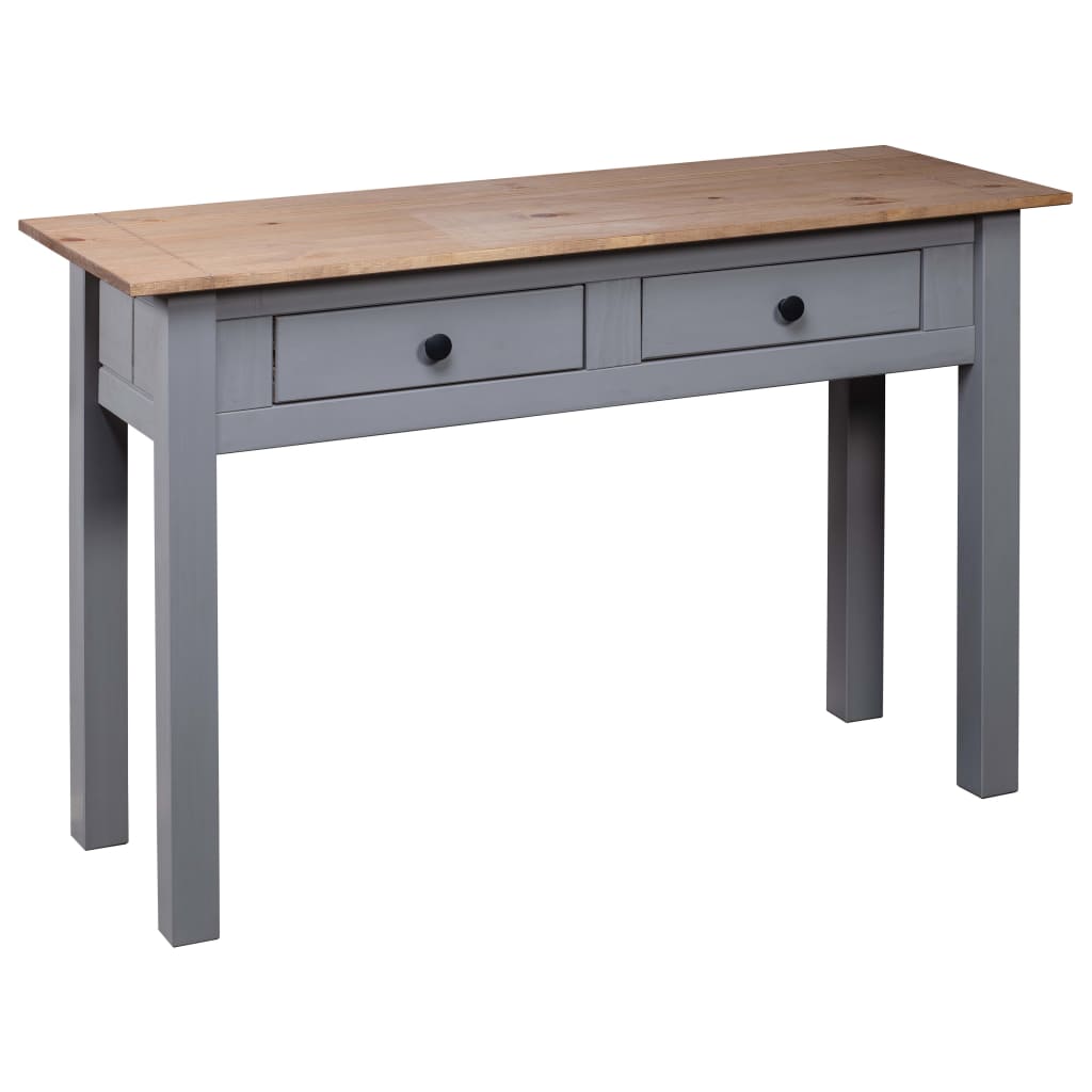 vidaXL Table console Gris 110x40x72 cm Pin solide Gamme Panama