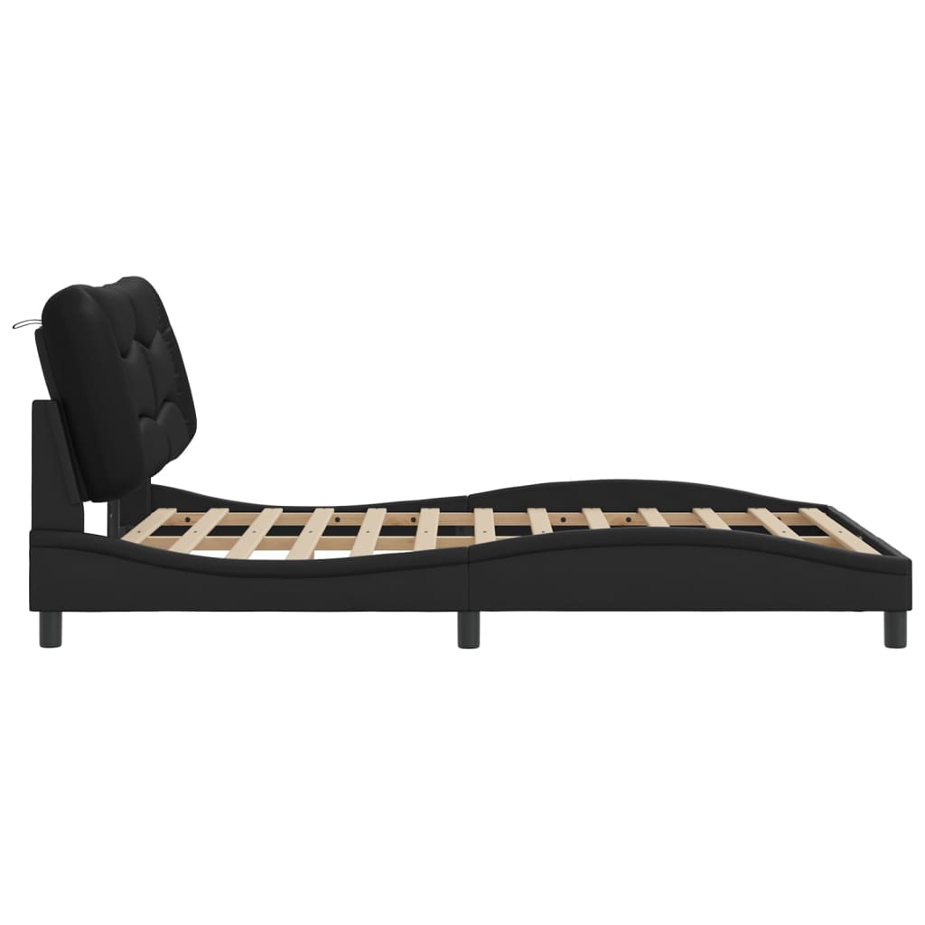 vidaXL Cadre de lit sans matelas noir 137x190 cm similicuir