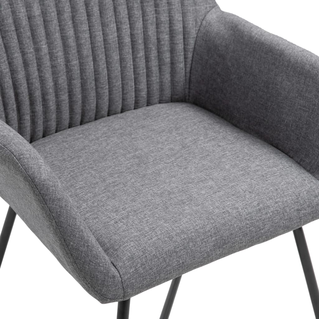 vidaXL Chaises à manger lot de 2 gris foncé tissu