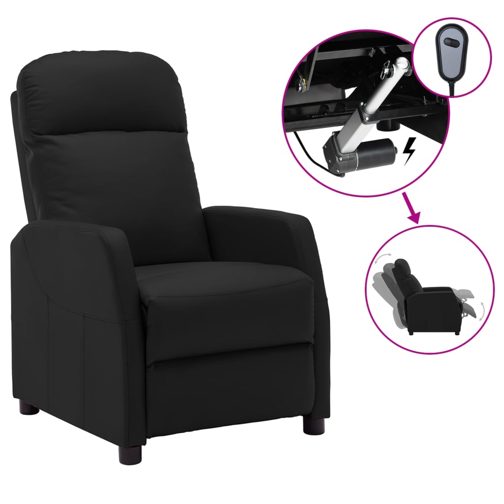 vidaXL Fauteuil inclinable électrique noir similicuir