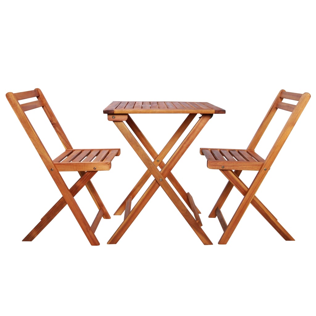 vidaXL Mobilier de bistro pliable 3 pcs Bois d'acacia solide