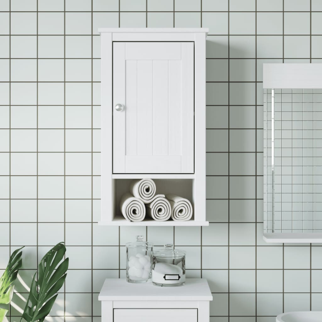 vidaXL Armoire murale de salle de bain BERG blanc bois de pin massif