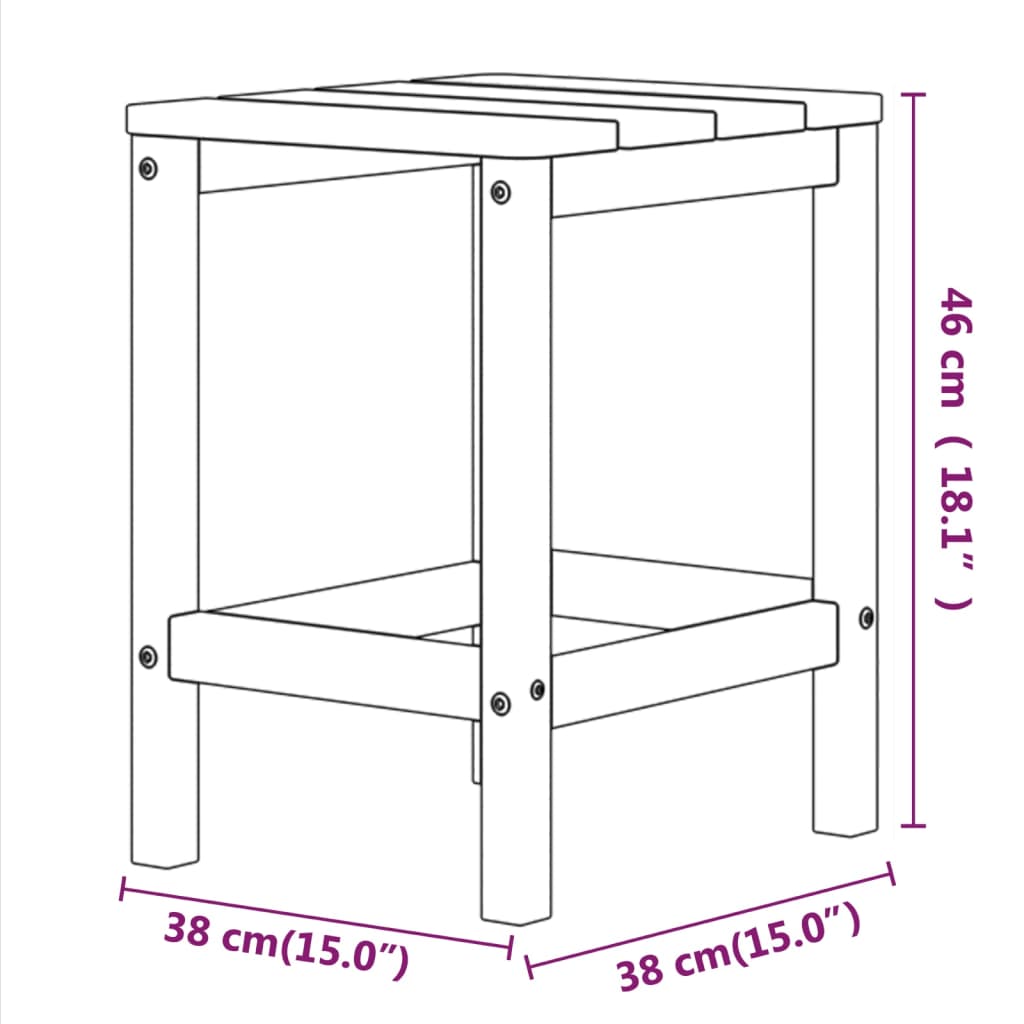 vidaXL Table de jardin Adirondack Anthracite 38x38x46 cm PEHD