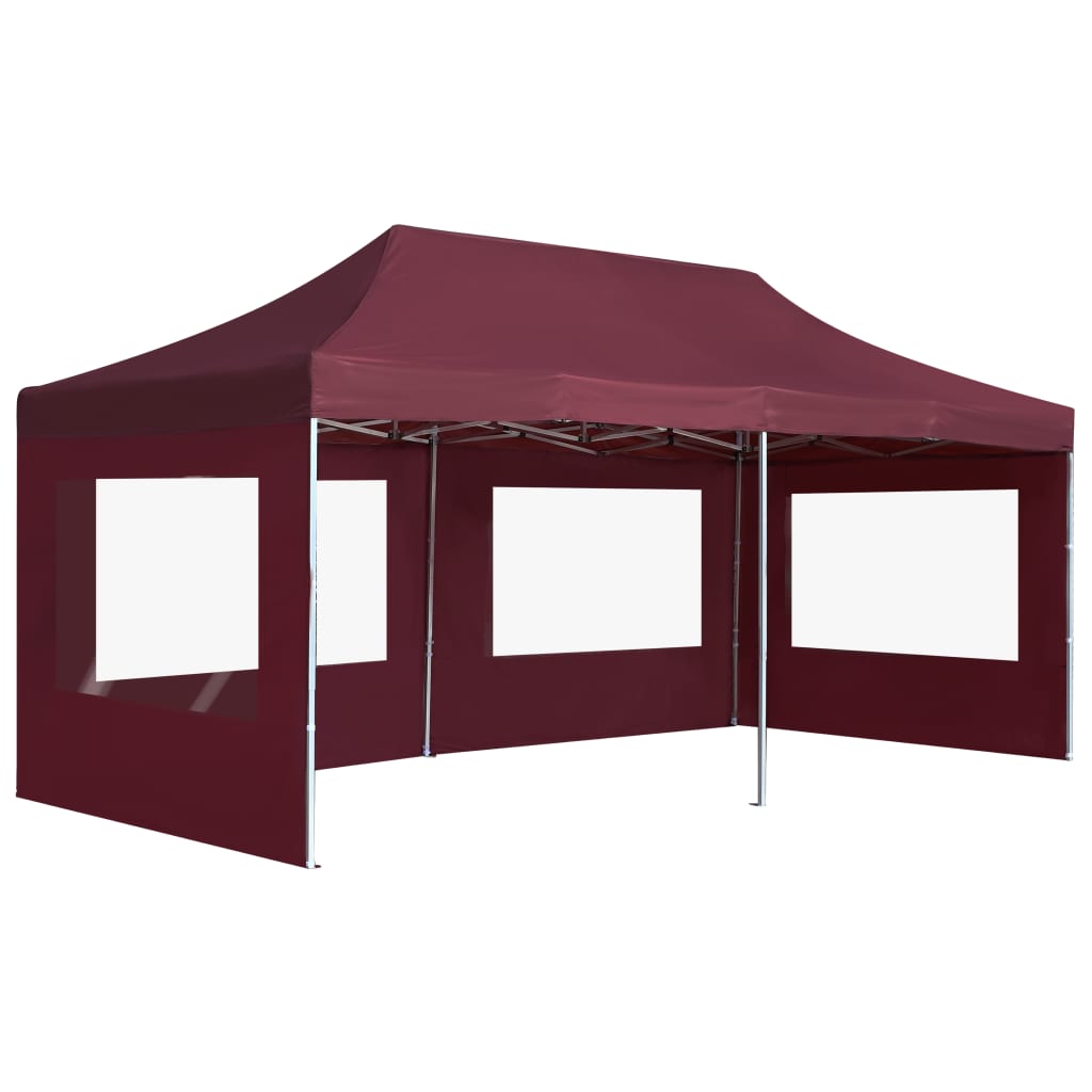 vidaXL Tente de réception pliable avec parois Aluminium 6x3 m Bordeaux