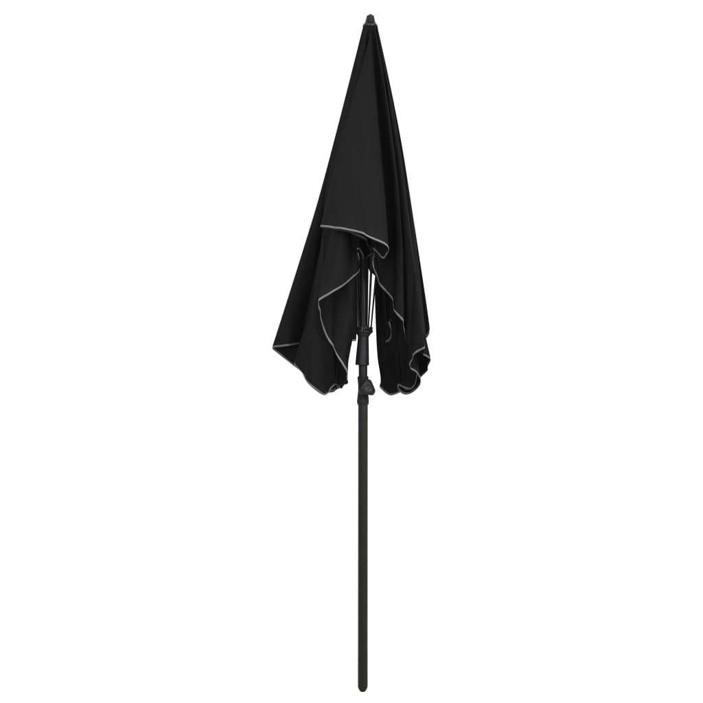 vidaXL Parasol de jardin avec mât 200x130 cm noir