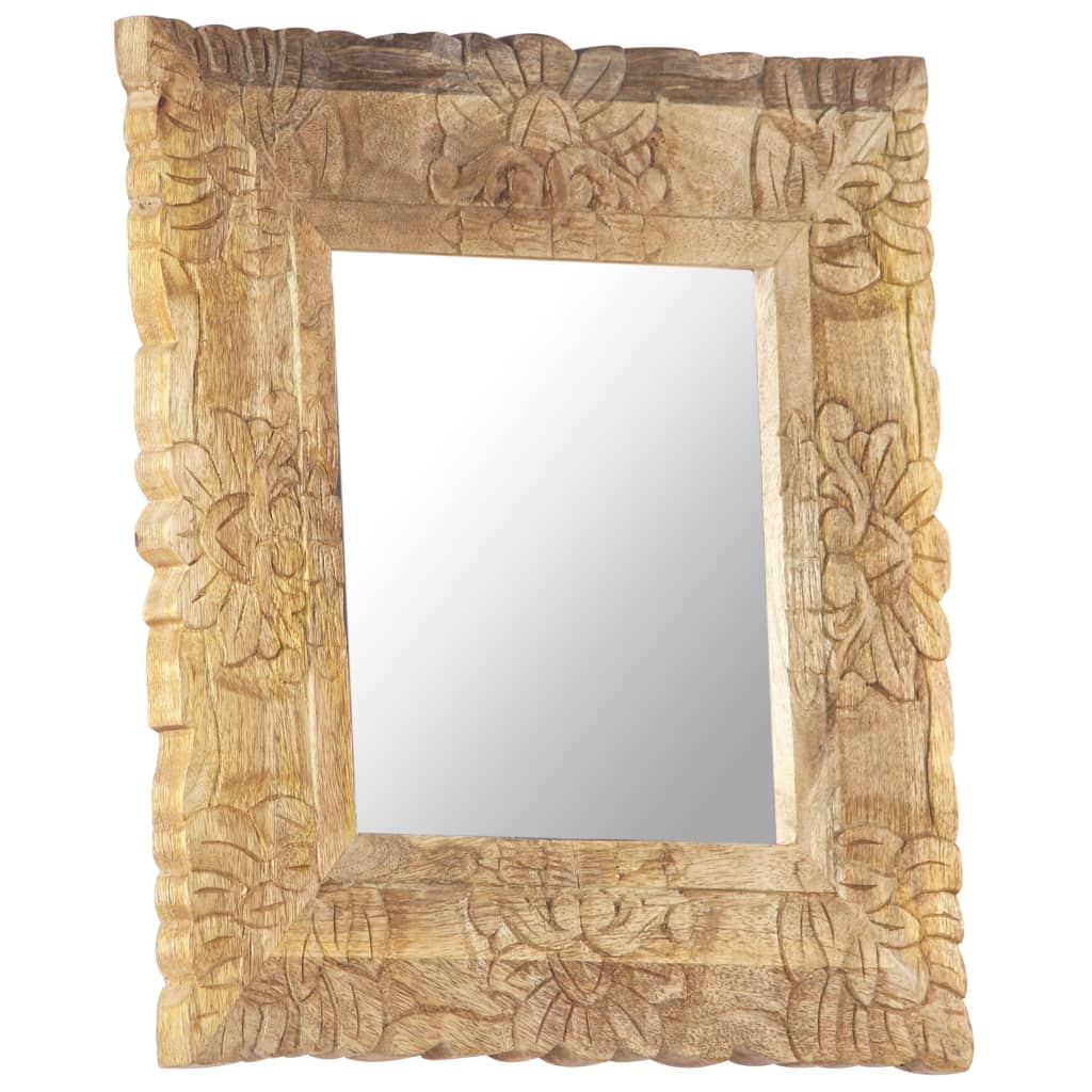 vidaXL Miroir 50x50 cm Bois de manguier massif