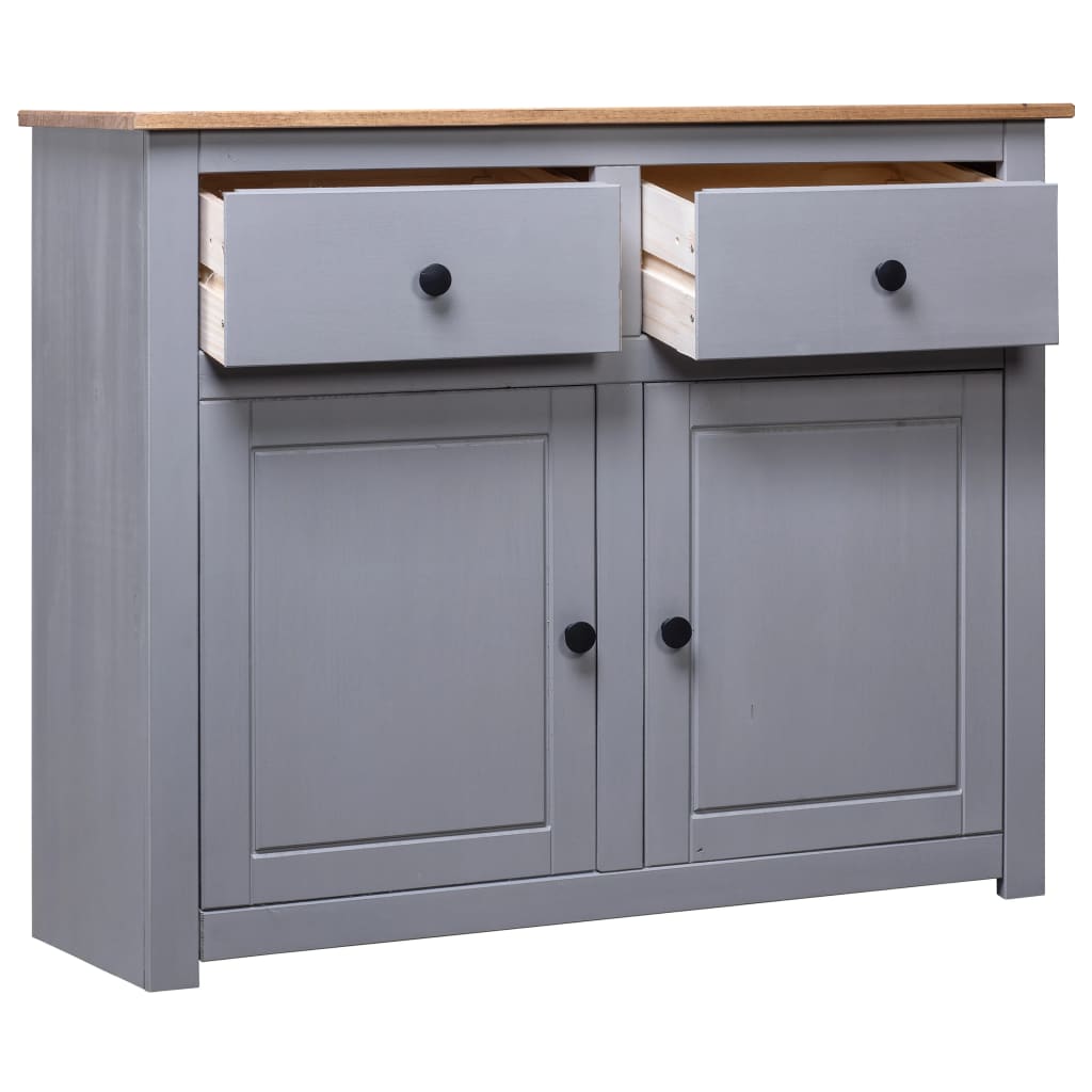 vidaXL Buffet Gris 93x40x80 cm Pin solide Assortiment Panama