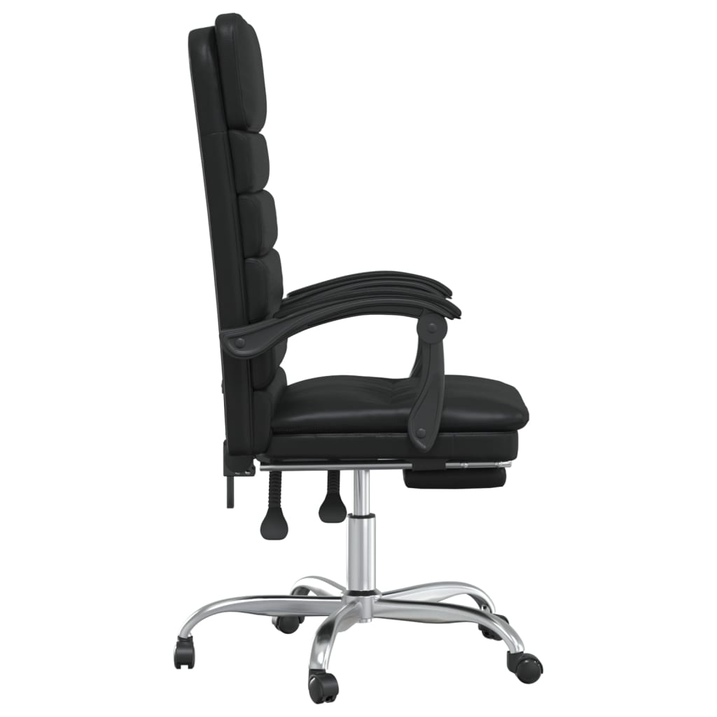 vidaXL Fauteuil de massage inclinable de bureau noir similicuir