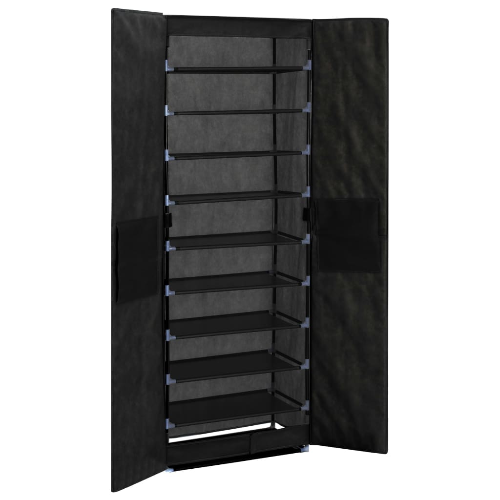 vidaXL Armoire à chaussures Noir 60x30x166 cm Tissu