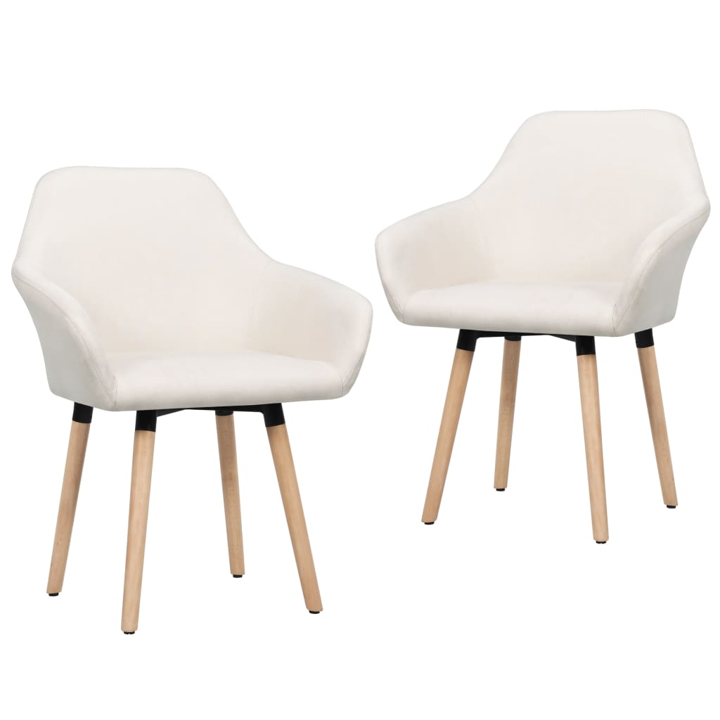 vidaXL Chaises à manger lot de 2 crème tissu