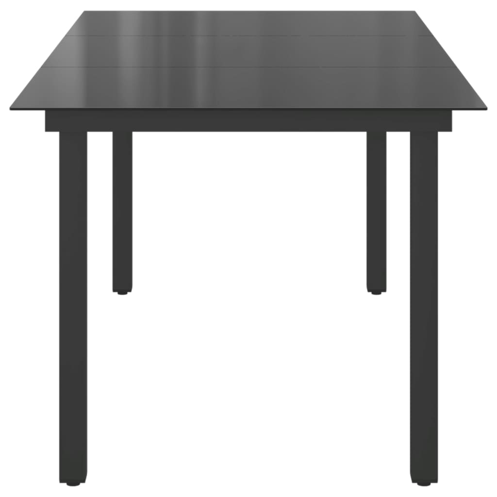 vidaXL Table de jardin Noir 190x90x74 cm Aluminium et verre