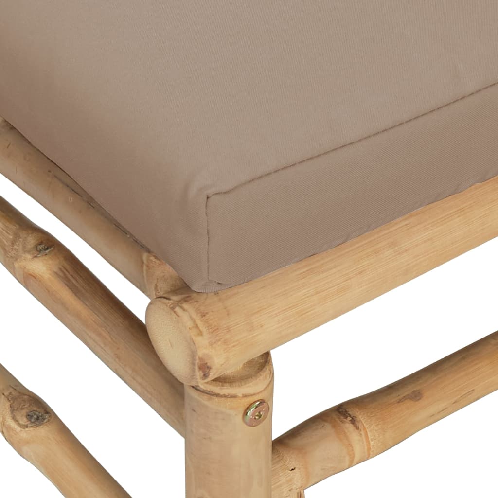 vidaXL Canapé central de jardin avec coussins taupe bambou