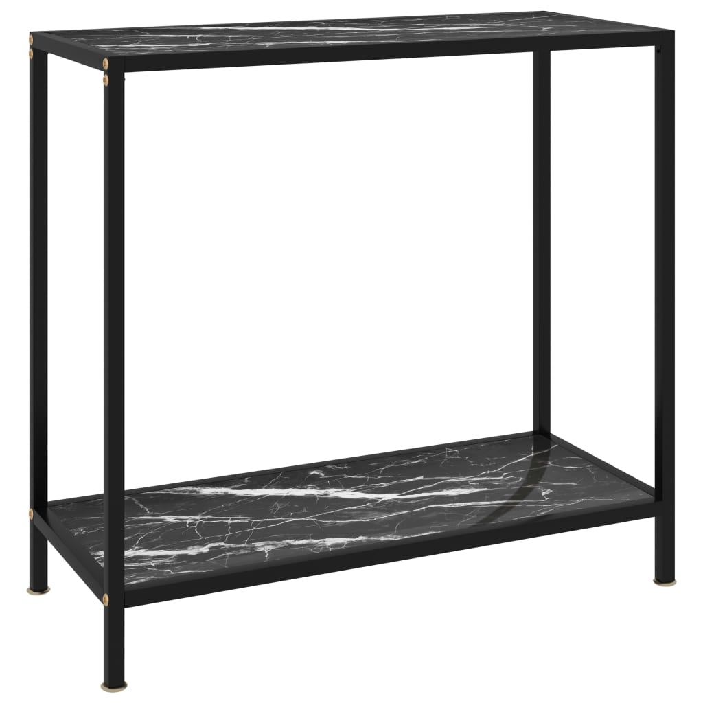 vidaXL Table console Noir 80x35x75 cm Verre trempé