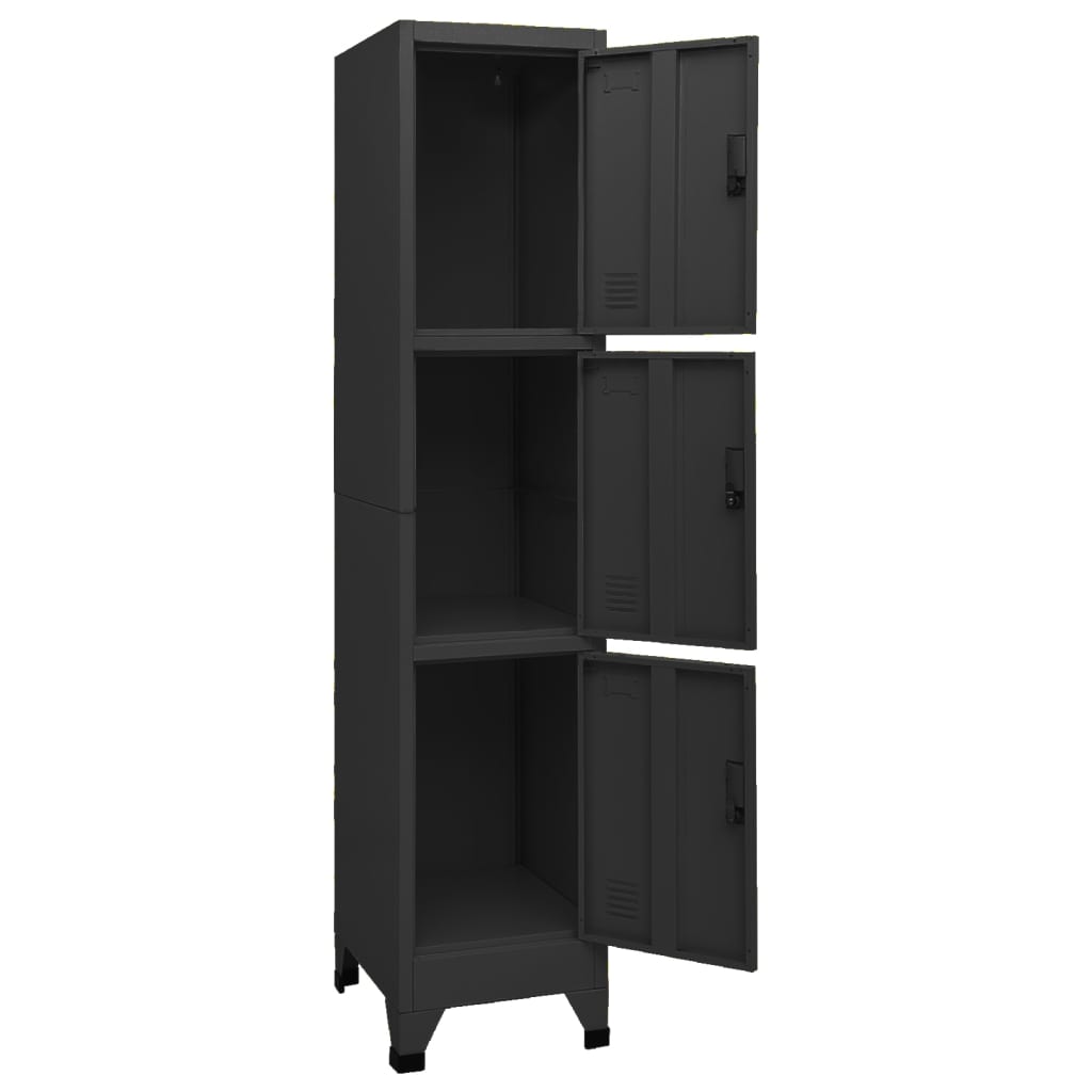 vidaXL Armoire à casiers Noir 38x45x180 cm Acier