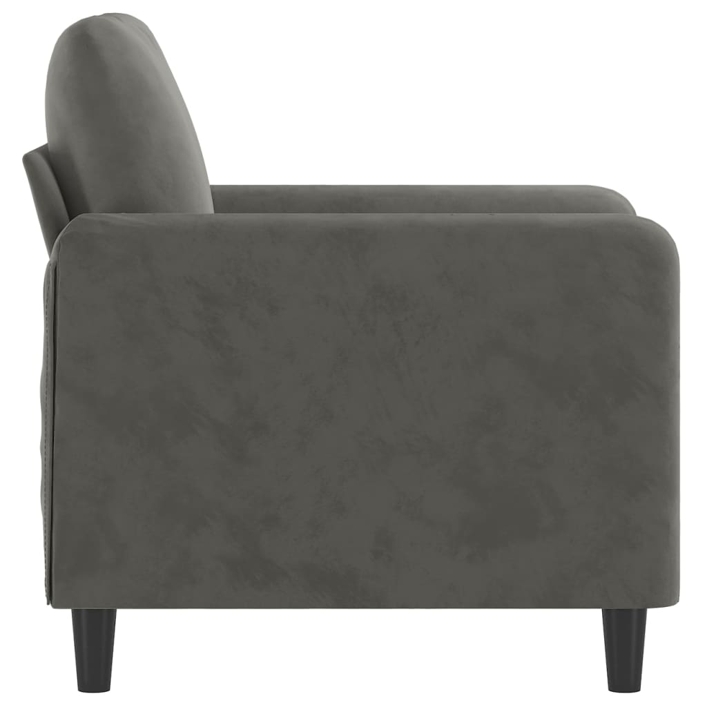 vidaXL Fauteuil Gris foncé 60 cm Velours