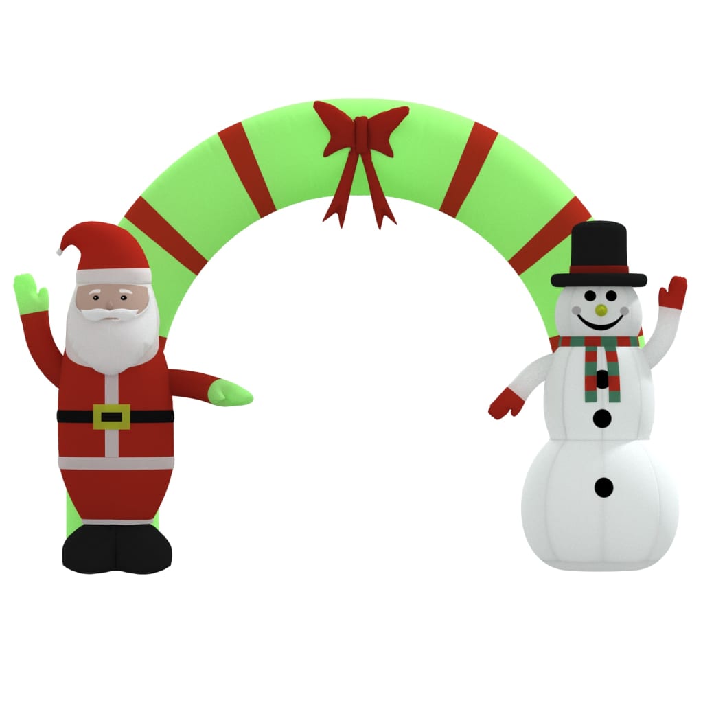 vidaXL Portail arche gonflable Père Noël bonhomme de neige LED 270 cm