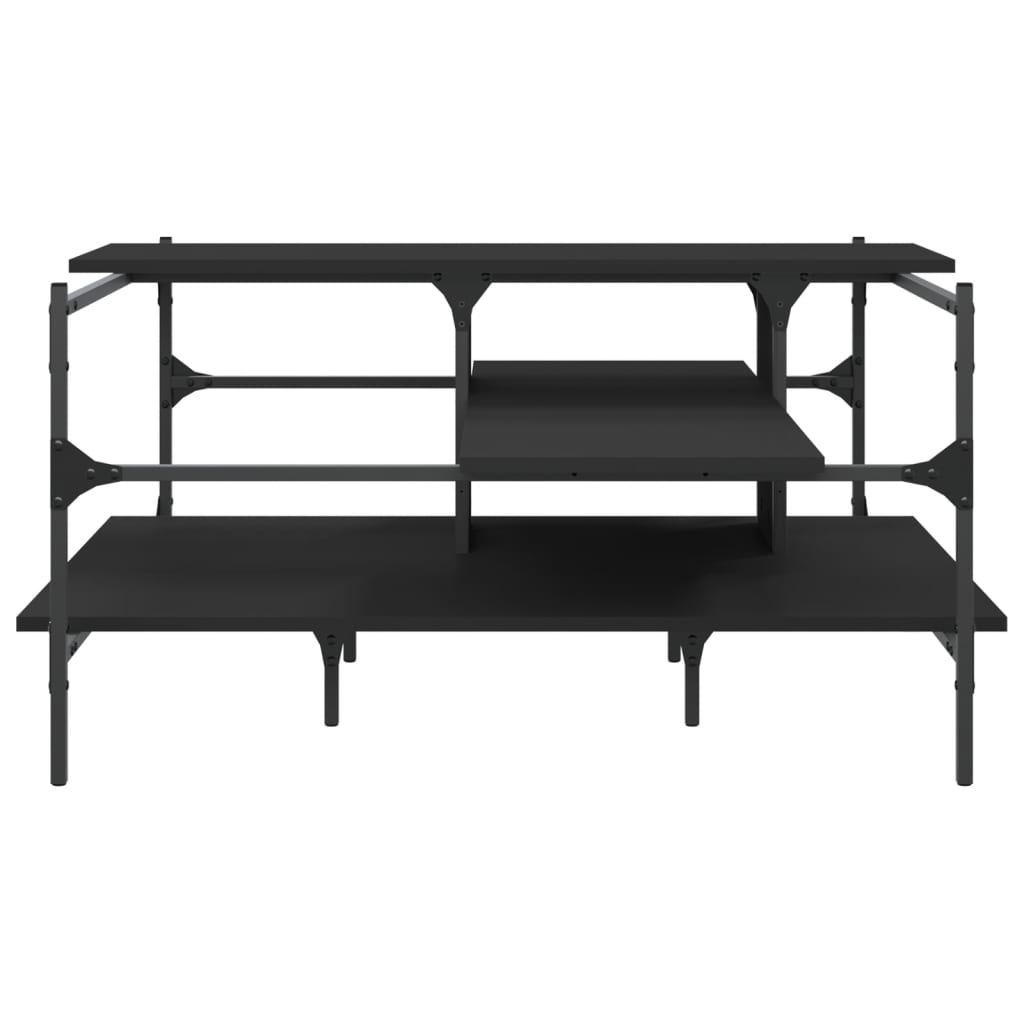 vidaXL Table basse noir 100x100x48,5 cm bois d'ingénierie