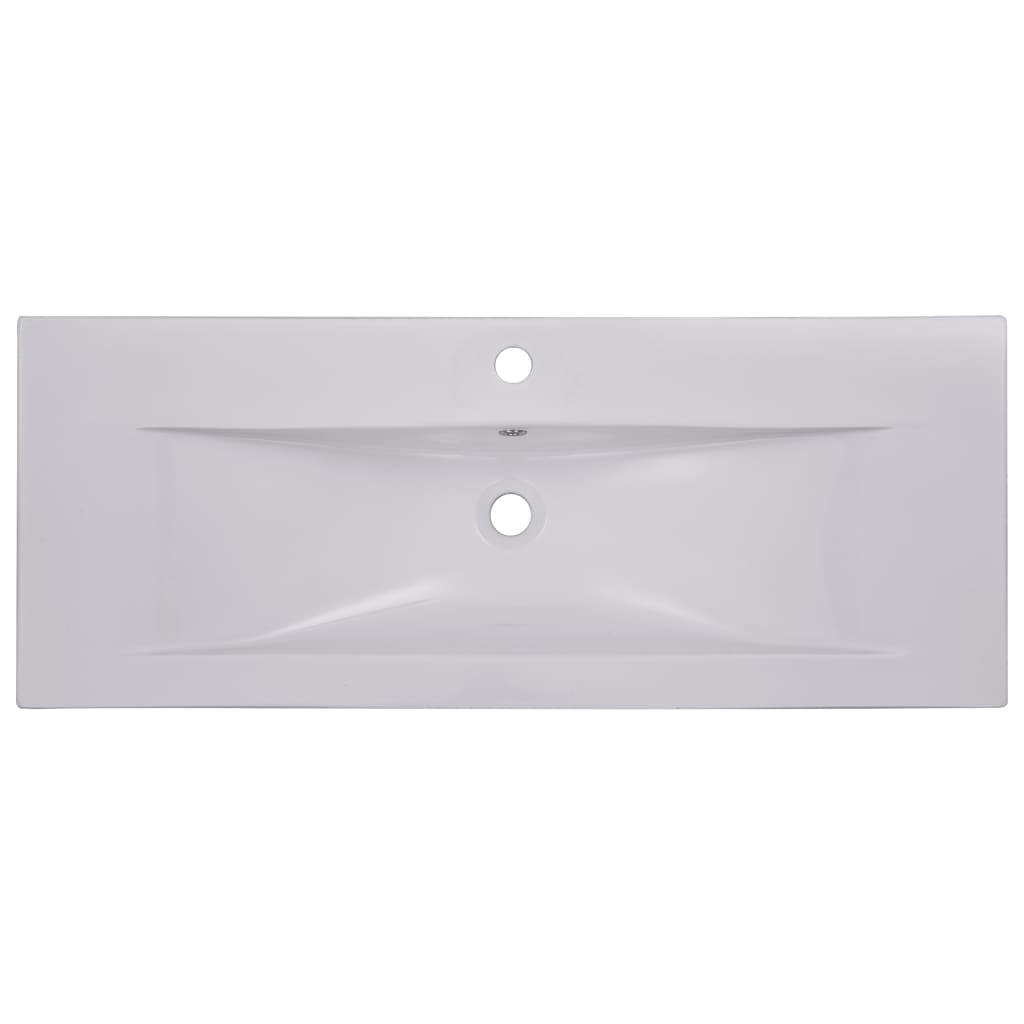 vidaXL Lavabo encastré 101 x 39,5 x 18,5 cm Céramique Blanc