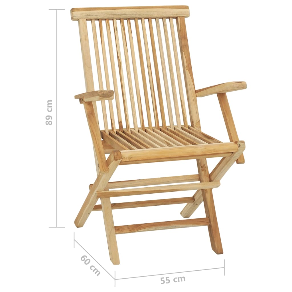 vidaXL Mobilier à dîner d'extérieur 5 pcs Bois de teck massif