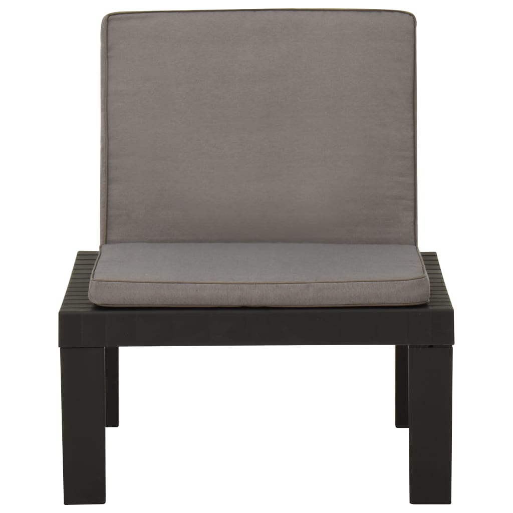 vidaXL Chaise de salon de jardin avec coussin Plastique Gris