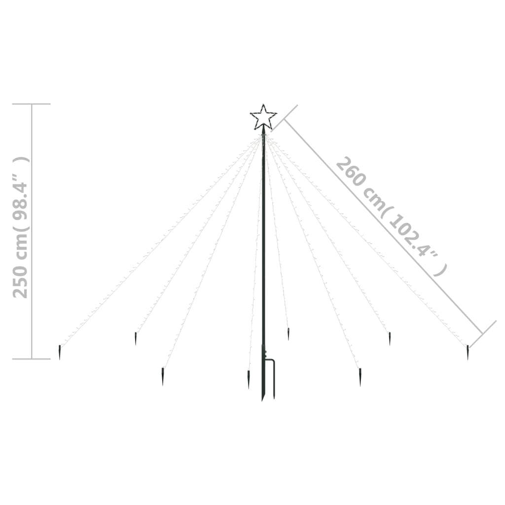 vidaXL Lumières d'arbre de Noël en cascade int/ext 400 LED 2,5 m