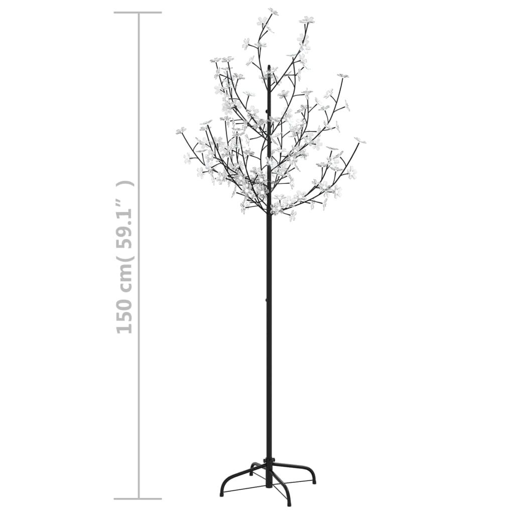 vidaXL Sapin de Noël 120 LED colorées cerisier en fleurs 150 cm